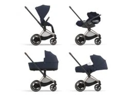CYBEX BU676 - Poussette PRIAM 4 Châssis Rose Gold Nacelle Midnight Blue Plus (Tissu Premium) -Poussette Promotion Boutique cybex bu676 poussette priam 4 chassis rose gold nacelle midnight blue plus tissu premium 1600 1