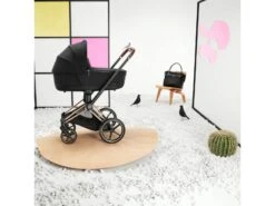 CYBEX BU680 - Poussette PRIAM 4 Châssis Rose Gold Nacelle Onyx Black (matière Recyclé)