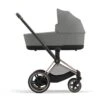 CYBEX BU682 - Poussette PRIAM 4 Châssis Rose Gold Nacelle Pearl Grey (matière Recyclé)