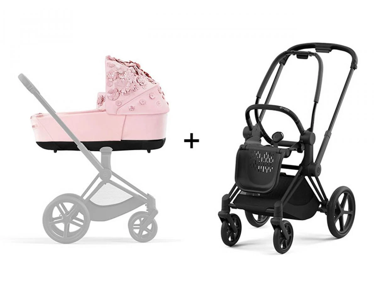 CYBEX BU696 - Poussette PRIAM 4 Châssis Rose Gold Nacelle Simply Flowers Pale Blush 2 CYBEX BU696 - Poussette PRIAM 4 Châssis Rose Gold Nacelle Simply Flowers Pale Blush – Image 2