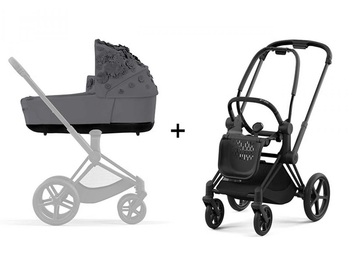 CYBEX BU698 - Poussette PRIAM 4 Châssis Rose Gold Nacelle Simply Flowers Dream Grey 2 CYBEX BU698 - Poussette PRIAM 4 Châssis Rose Gold Nacelle Simply Flowers Dream Grey – Image 2