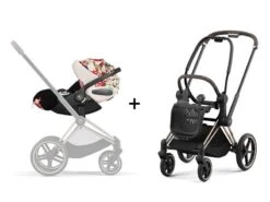 BU718 - Poussette PRIAM 4 Châssis Rose Gold Cloud Z2 Spring Blossom Light - Cybex Platinum